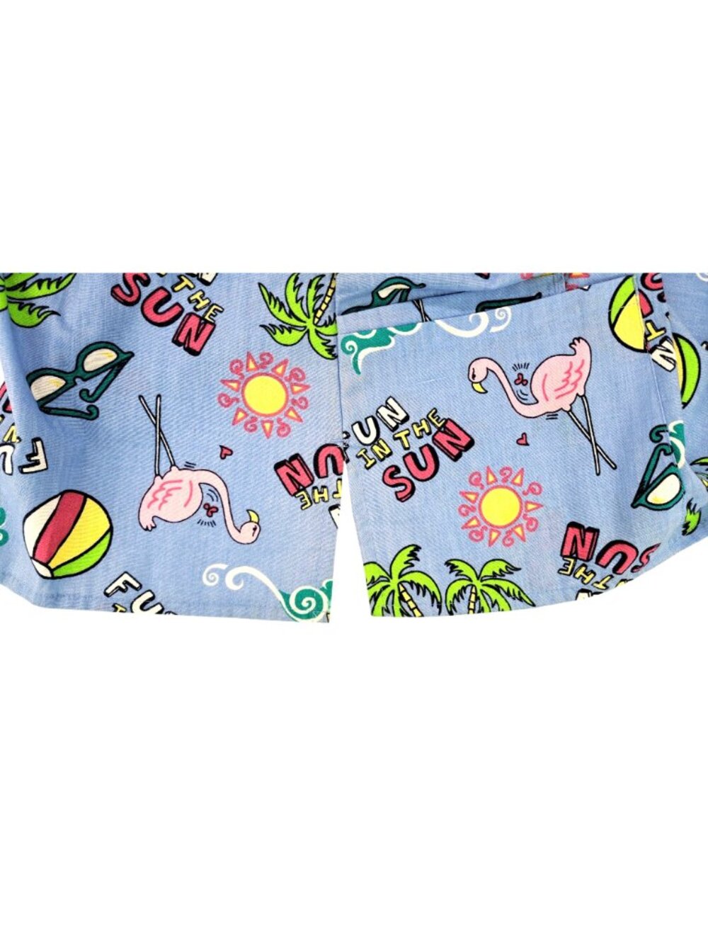 Carol's Scrubs Fun In The Sun Beach Scrub Top Flamingo Palm Tree Women Medium - Picture 5 of 10